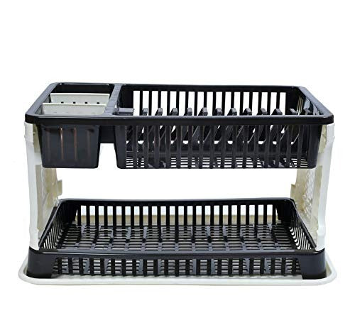 Kitchen dish rack with water storing tray. Kitchen dish rack with water storing tray.